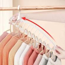 11-Slot Foldable Clothes Hanger Rack, Multi-Functional Non-Slip Plastic Portable Hanging Wardrobe Storage System, 3.2 Cubic Feet Enclosed Storage Capacity - Lightweight (1 Piece), Bedroom, Storage Rack, Home Organization - Multicolor - View 9