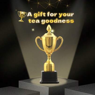 1 pieza Trofeo de plástico dorado, trofeo deportivo de competición de fútbol o baloncesto, creativo para encuentros deportivos escolares (Los rasguños en el trofeo son una parte normal de la artesanía y no afectan el uso, consulte las imágenes 7-10 para ver las fotos del producto real)