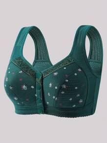 5 Peças Sutiãs Sem Arame Elegantes com Design Floral, Fechamento Frontal, Conforto e Respirabilidade para Mulheres