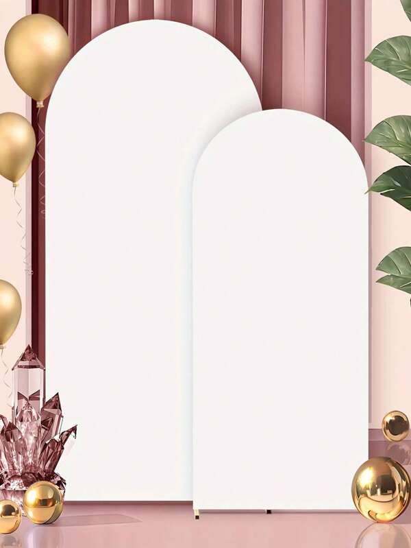 1 pieza, Arco de boda de poliéster elástico blanco, multiusos con cubierta de cortina, adecuado para bodas, compromisos, cumpleaños, aniversarios, despedidas de soltero, ceremonias de graduación, perfecto para uso tanto en interiores como exteriores