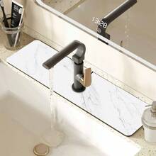 1 pieza de Alfombrilla antideslizante absorbente de goma con diseño impreso de mármol blanco, secado rápido, base impermeable, ideal para el baño, la cocina, la oficina, el restaurante, la granja, decoración del hogar