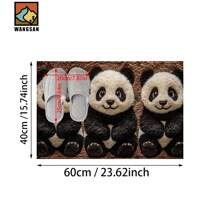 1 pièce Tapis de bain anti-dérapant à motif panda, matériau imitation cachemire, décoration peluche moelleuse, convient pour salles de bain, entrées, cuisines et autres occasions, lavable en machine, antidérapant, décoration quotidienne, décoration de fête à thème, cadeaux pour la maison chaleureuse, décoration de sol, peut être offert en cadeau
