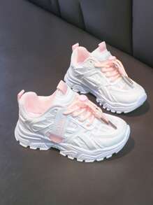 1 paio di sneaker casual estive bianche in rete traspiranti e bucherellate per ragazze