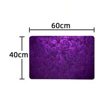 1pc Floral Pattern Bath Mat, Soft Plush Fabric Surface, Home Decorative Anti-Fatigue Floor Mat For Bathroom, Kitchen, Entryway, Classic Luxury Style, Comfortable Underfoot, Relieve Foot Fatigue Home Bathroom Decor Bath Rug Floor Carpet Outdoor Rug Door Mat Fall Decor Bathroom Accessories Back To School Entryway Decor - Purple - View 13