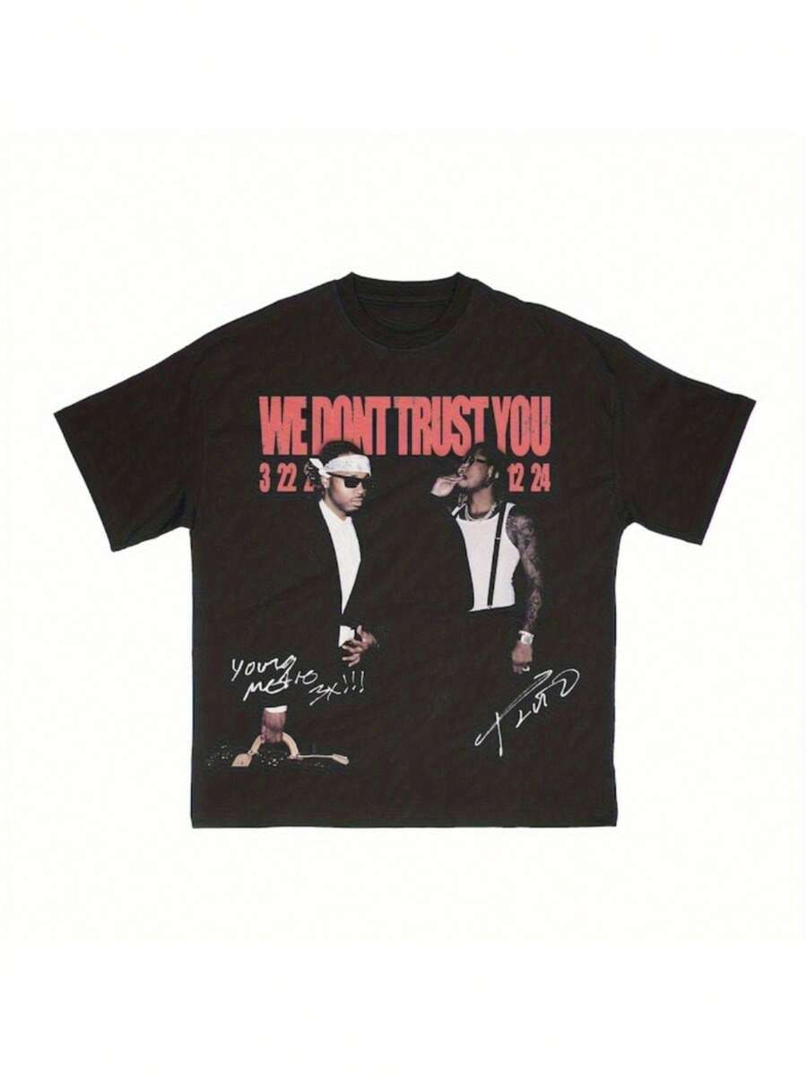 And Future T-Shirt, We Don't Trust You T-Shirt - 黑色 - 查看 1