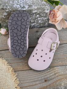 Children Perforated Slide Sandals, Soft Comfy Lightweight Flat Shoes, Suitable For Outdoor, Beach, Spring/Summer, Boys&Girls