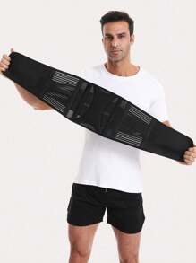 1pc Men's Sports Waist Trainer Belt, Black Sports Waist Belt For Men, Suitable For Basketball, Deadlifting, Squatting, Running, Shaping