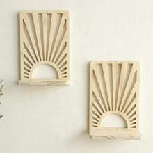 1pc Minimalist Wooden Hanging Wall Shelf For Home Decor, Plant Pot, Vase And Ornament Display