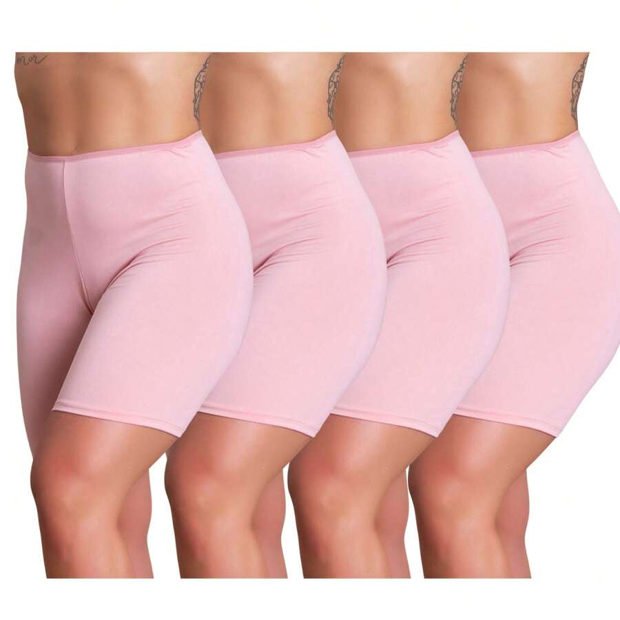 Kit 4 Petticoat Shorts Intimate Second Skin Comfort Sexy Shaping Lingerie Shorts For Skirt And Dress F7 NEW STYLE - Màu Hồng baby - Xem 1
