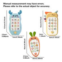 Téléphone de dentition pour bébé de style dessin animé - Jouet à mâcher en silicone souple avec multi-musique, développement sensoriel musical pour les +18 mois, jouet de téléphone intelligent interactif pour bébé