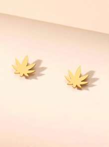 2 pary minimalistycznych modnych kolczyków dla par z liści klonu ze stali nierdzewnej, odpowiednie do codziennego noszenia, idealny prezent na walentynki, urodziny, rocznicę dla par