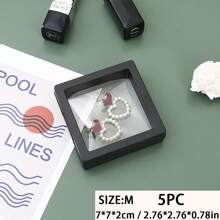 1pc Black Wedding Accessory Storage Box, PE Film Display Case For Necklace, Jewelry, Kids Accessories, Packaging Box