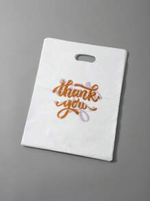 White Thank You Gift Bags, Plastic Bags For Small Business, Shopping Bags, Ideal For Festival, Birthday, Party Favors, Wedding Gift Packaging, Suitable For Gifts, Parties, Shops, Boutiques, Etc.