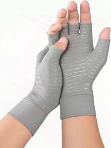 One Pair Of Unisex Lightweight Compression Five-Finger Gloves, Suitable For Cycling, Driving, Exercising, Training, Fitness, And Outdoor Activities.Black Gloves - Multicolor - View 13