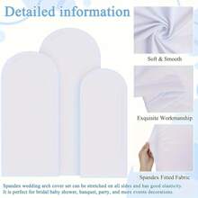 1 Pieza, 5.9 pies -6.56 pies -7.2 pies, Cubierta de fondo con arco blanco elástico de poliéster multifuncional para bodas, otros (decoraciones), adecuado para bodas, compromisos, cumpleaños, decoraciones de fiesta, ceremonias de graduación, muy adecuado tanto para uso en interiores como en exteriores