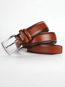 1/2pcs Genuine Leather Men's Belts | Stylish , 1 2/3" Width, Smart Design With Tight Stitching | Perfect For Casual Or Formal Occasions, Black & Brown