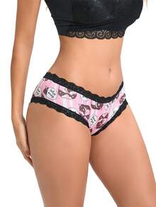 Morvia 10pcs Women Sexy Gothic Chic Low-Rise Hipsters - Contrast Lace, Allover Halloween Skull & Eyeballs & Stars & Jack-O-Lanterns Allover Print, Comfortable Hipster Panties For Women - Halloween Lingerie & Underwear-Comfortable, Assorted Styles, Perfect Gift Idea For Special Occasions Or Daily Wear