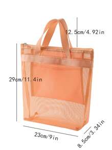 Portable Storage Bag, Travel Toiletry Bag, Large Capacity Shopping Bag, Outdoor Mesh Beach Storage Bag