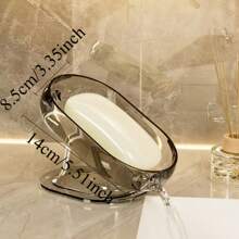 1pc Elegant Light Luxury Removable Soap Dish, Fashion Design Oval Bathroom Decoration, Suitable For Shower And Bathtub, Bathroom Decoration And Accessories, Back To School