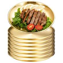 مجموعة أطباق من الصلب عديمة الكسر بقياس 3/ 7 / 10 قطع، أطباق للشوي وسلطات وأطعمة غربية وفواكه وحلويات للاستخدام المنزلي