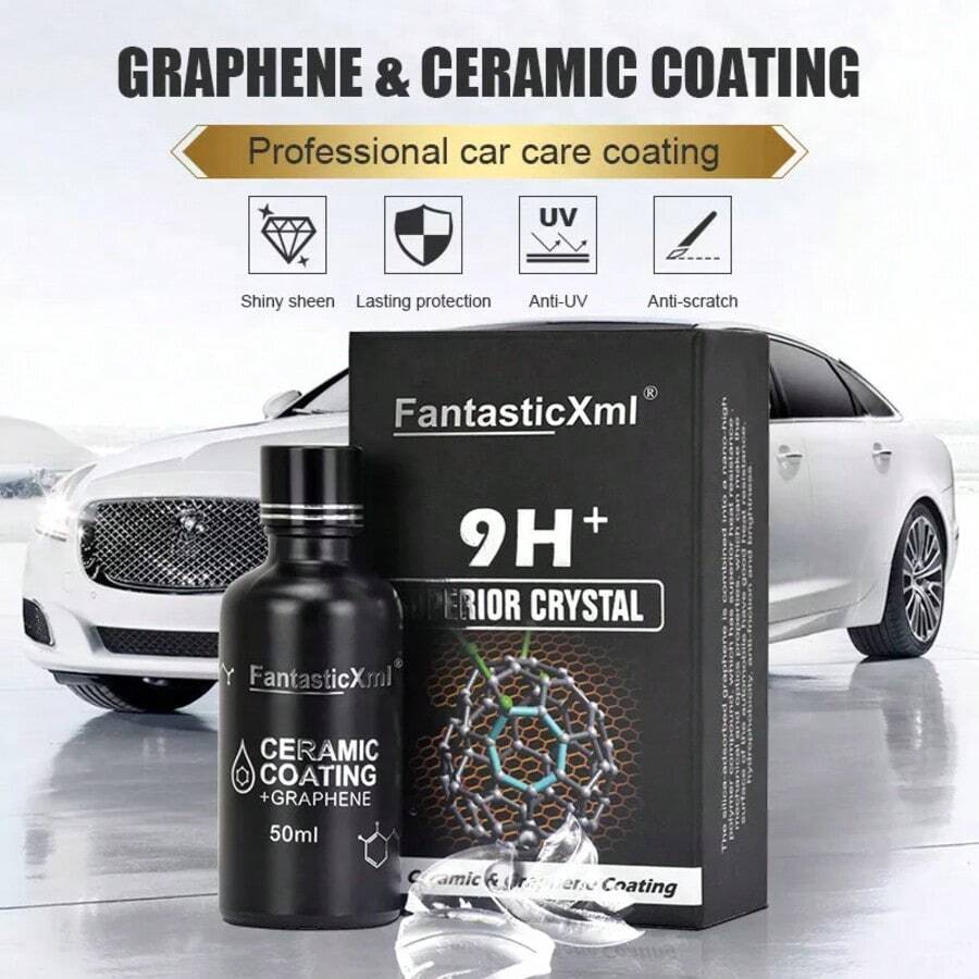 NetHong Nano Ceramic Car Paint Protection NEW 10H Coating With GRAPHENE 50ml RoHs Cert - Black - View 1