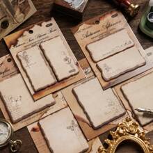 1 Vintage Distressed Edge Memo Pad/Sticky Notes,School Supplies,Back To School