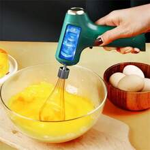 Batidor de mano y varilla para huevos recargable por USB con batería de litio de 1200mAh - Portátil, ligero y fácil de usar, ideal para reposteros caseros y profesionales para mezclar pasteles, galletas, panqueques