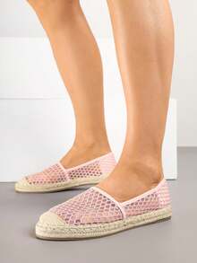 Women's Bohemian Style Hollow Out Slip-On Flat Shoes - Pink - View 2