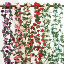 1 Guirnalda de Rosa Artificial Bloomify, 45 Rosas de Plástico para Fiestas, Bodas, Decoración de Pared, Arco DIY, Decoración de Vacaciones al Aire Libre, Día de San Valentín, Decoración de Navidad. - 45 Rosas Rojas Brillantes - Ver 2