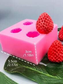 1pc Strawberry Fruit Shaped Silicone Mold, Cake Decorating Mold, Small Bow Silicone Fondant Mold, Chocolate Silicone Mold