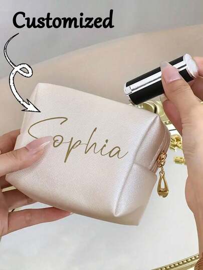 Customized Small Cosmetic Case, Lipstick Zipper Storage Bag, Travel Toiletry Bag, Coin Purse, Cosmetics Storage Box, Waterproof And Cute Travel Toiletry Storage Bag, Suitable For Women And Girls ​