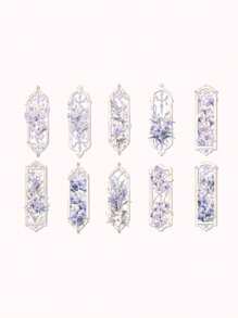 Set de 10 marcapáginas para estudiantes, marcapáginas con forma asimétrica de flores en relieve de PVC con lámina, regalo encantador para niños, clips de libro, regalos de vuelta a la escuela