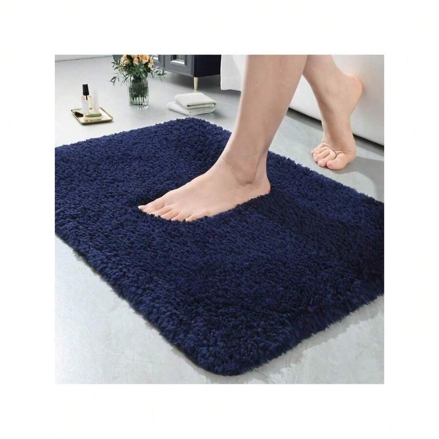 Bathroom Rug Runner 24x60 Inch, Soft Thick Absorbent Microfiber Bath Rugs For Bathroom, Machine Washable, Shaggy Plush Non Slip Bath Mat For Tub, Shower Floor, Quick Dry Mats, Navy - Navy - View 1
