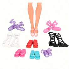 50 Pairs Random Fashion Doll Shoes Including Heels, Flats, Boots, Etc. Suitable For 11.5 Inch/30 Cm Female Dolls