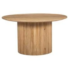 Round Wooden Coffee Table With Base - Multicolor - View 4