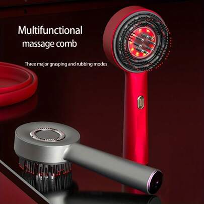 1pc Rechargeable1400mAh Electric Scalp Massage Comb - 3 Massage Modes, Essential Oil Applicator, Portable Hair Brush - For Head Relaxation & Beauty Care, Perfect Gift For Valentine's Day, Christmas