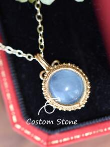 ITSMOS Sun-God Natural Stone Amethyst Gold Pendant Necklace Round Stone Hand Winding Elegant Energy Jewelry For Women Soul Gift