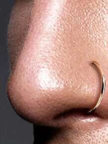 4 pièces Style punk Faux piercing Faux anneau de nez Septum sans perçage Pince à nez Rock HipHoop Bijou de corps en acier inoxydable de mode
