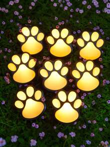 1 件太阳能花园灯太阳能爪印灯，防水 LED 爪印太阳能灯，动物设计花园路径照明，太阳能 LED 狗爪灯，狗/猫/小狗动物花园爪灯，用于户外装饰和照明照明（2 种款式可选），路径、草坪、庭院、户外装饰、露台、母亲节毕业礼物、秋季装饰圣诞装饰家居装饰户外装饰 - 彩色 - 查看 1