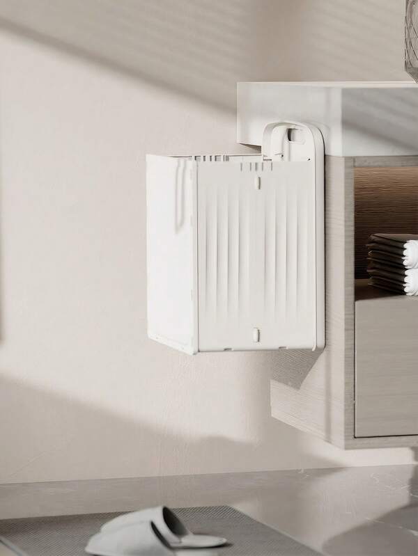 1 szt. Japoński minimalistyczny nowoczesny składany kosz na pranie - montowany na ścianie kosz do przechowywania, tylko 3 cm po złożeniu, nie wymaga wiercenia do przechowywania ubrań, nadaje się do domowej pralni i organizacji łazienki