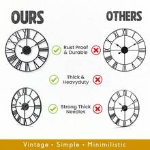 Large Skeleton Metal Roman Wall Clocks Big Numerals Giant Open Round Face UK - White - View 2