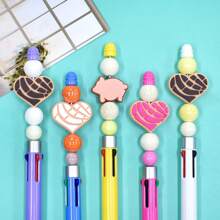 Set de 10 piezas de cuentas focales de pan mexicano con forma de corazón concha para manualidades y decoración de bolígrafos de plástico