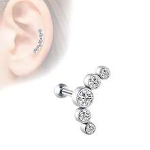 Edelstahl Ohrringe, Ohrknochennägel, modische Damen Strass Ohrringe, Piercing Schmuck Ohrringe