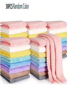 5pcs/10pcs/20pcs/30pcs Random Color Solid Hand Towels (9.4 In*9.4 In), Soft Absorbent Hand Towel For Home, Bathroom, Multi-Purpose Towels For Washing Dishes, Drying Hands Home Bathroom Decor Fall Decor Back To School