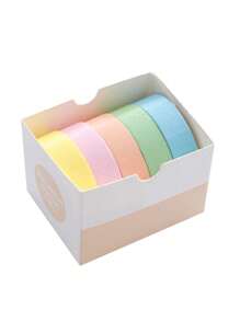 5-teiliges/Box Set mit einfarbigen und Papier-Masking-Tapes, geeignet für DIY Sammelalbum Dekoration, Junk Diary Collage, Fotoalbum Masking Tape Schreibwaren, Basteln, Scrapbooking 10mm (0,4 Zoll) breit 2 Meter lang Schulanfang