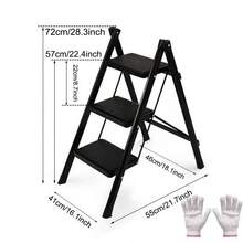 3 Step Ladder Folding Heavy Duty Aluminium Outdoor Indoor Lightweight Step Stool - Black - View 7