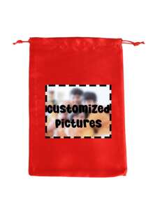 1pc Customized Soft Drawstring Bags For Hair Extensions, Wigs & Tools - Silky Satin Storage Pouches In Pink, Beige, Black, Red - Ideal For Travel & Organization, Personal Care Accessories