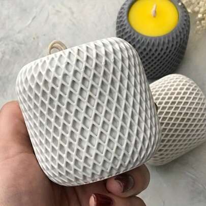 Molde de silicona en espejo para decoración de taza de vela con textura asimétrica de piedra de cemento de resina epoxi de cristal DIY