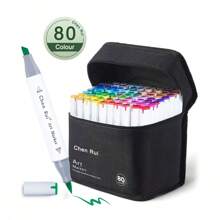 168/120/100/80/60/48 ألوان أقلام تحديد فنية ذات طرفين فرشاة وحافة دائمة مناسبة للفنانين والبالغين والرسوم المتحركة والتلوين والرسم التوضيحي وصنع البطاقات هدية عيد الميلاد والسنة الجديدة - قابلة لإعادة التعبئة، عودة إلى المدرسة