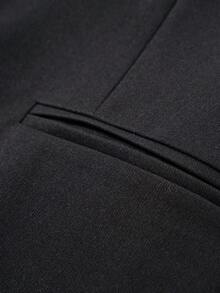 优雅时尚的纯色女士西装外套，适合休闲和职业场合 - 黑色 - 查看 7